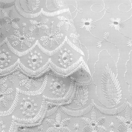 Eyelet Embroidered Cotton Lace Fabric