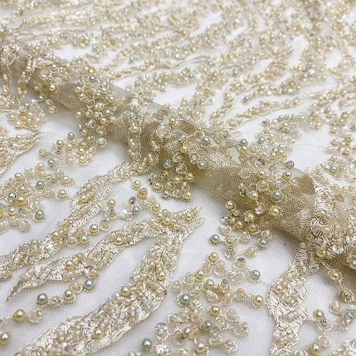Fully-Patterned Lace and Beaded Lace Fabrics