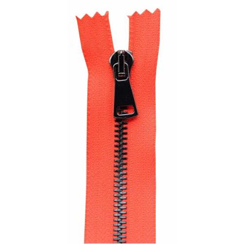 Grapefruit Red Corn Tooth Metal Closed End Zips