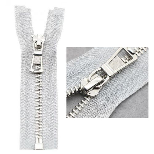 Silver Platinum Plated Open End Metal Coat Zippers